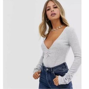 Free people Grey bodysuit